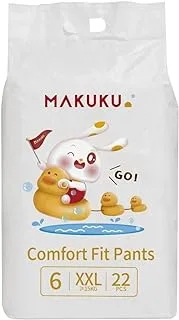 MAKUKU Comfort Fit Pants Diapers, Diapers size 6, XX-Large, Suitable for babies over 15+ Kg and for 18-24 Months, 22 Diapers