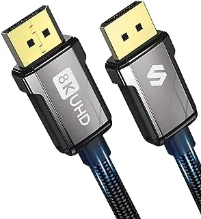 Silkland 8K Displayport Cable 1.4 8K@60Hz, 4K@144Hz, 2K@240Hz, Displayport 1.4 Cable HBR3 32.4Gbps, HDR, DSC 1.2, HDCP 2.2, DP Cable 1.4 for Gaming Monitor, PC, Graphics Card DP to DP Cable (3M)