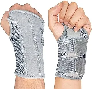 Wrist Brace Carpal Tunnel Right Left Hand, Night Wrist Sleep Supports Splints Arm Stabilizer with Compression Sleeve Adjustable Straps,for Tendonitis Arthritis uncomfortable Relief (Right Hand-Gray)