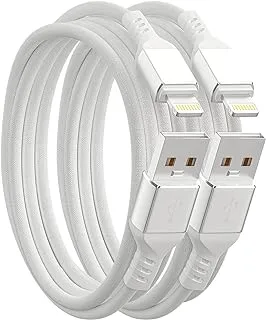 Ironten iPhone Charger Cable, Apple MFi Certified 2 Pack 6 FT Silver Long Lightning Fast Charging High Speed Data Sync USB Cable Compatible iPhone 14 13 12 11 Pro Max Plus XS MAX XR XS X 8 7 Plus