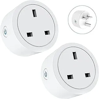 Smart WiFi Plug, 2Pack 16A Smart Outlet Plug Socket for Home appliances Automation Compatible with Alexa, Google Home. Mini Socket with remote & voice control with timer function. No Hub required. (2)