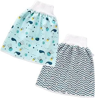 2 Packs Waterproof Diaper Skirt for Potty Training Baby Comfy Cloth Diaper Short for Boys and Girls Night Time