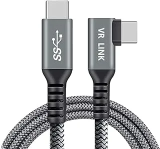 Link Cable 16FT(5M), VR Headset Cable, USB 3.2 Gen1 High-Speed Data Transfer & Fast Charging Type-C to C Cable with USB A Male Adapter/Cable Manager