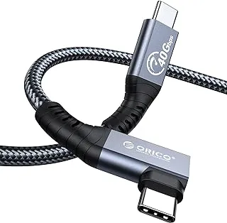 Thunderbolt 4 Cable 6.56Ft ORICO 40Gbps Right Angle USB C to USB C Cable Support 100W Charging Diaply Singal 8K@60Hz for MacBook Pro 2021 Thunderbolt 4/3 Docking Station or USB-C Device, Dark Gray