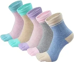 Toe Socks, ELECDON Funny 5 Finger Ankle Socks, Colorful Novelty Crazy Socks, Spring and Autumn Thick Breathable Cotton Split Toe Socks