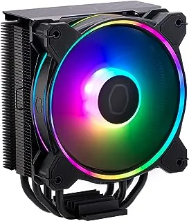 Cooler Master Hyper 212 Halo Black CPU Cooler - 120mm Fan | Support AMD & Intel CPU Socket AM5, AM4 / LGA 1700, 1200, 1151, 1150| PWM Case Fans | 51.88 CFM Airflow | 4 Heat Pipes | Gen 2 ARGB