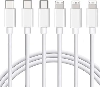 USB C to Lightning Cable [Apple MFi Certified] 3Pack 6FT iPhone Fast Charger Cable Power Delivery Type C Charging Cord Compatible with iPhone 14 13 13 Pro Max 12 12 Pro Max 11 XS XR X 8 iPad,White