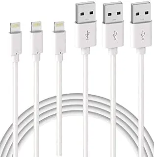 Quntis Lightning Cable 3Pack 3FT Lightning to USB A iPhone Charging Cord Certified - iPhone Charger Compatible with iPhone 13 12 Pro 11 Xs Max XR X SE 8 Plus 7 Plus 6 5s iPad Pro iPod Airpods - White