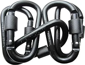 LeBeila 5 PCS Carabiner Climbing D Ring Keychain with Clip Durable Heavy Duty Aluminum Screw Locking Hooks for Hiking, Fishing and Outdoors
