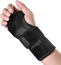 Wrist Brace for Carpal Tunnel, Adjustable Wrist Support Brace with Splints Right Hand, Hand Support Removable Metal Splint and to Help Night Sleep Relieve and Wrist Pain (Large, Black - Right Hand)