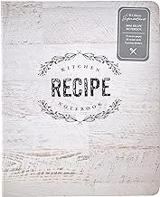 C.R. Gibson Wood Panel Rustic Spiral Recipe Journal, 100 Pages, 7.25