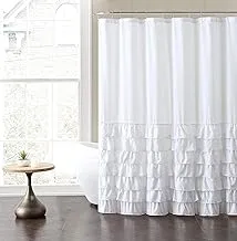 VCNY Home Melanie Ruffle Shower Curtain, 72x72, White