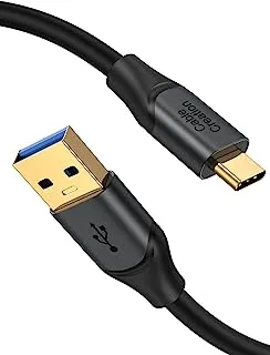 CableCreation USB C إلى USB A Cable 5FT، USB 3.1، USB 3.2 Gen2 10Gbps كابل بيانات، Android Auto 3A لجهاز SSD خارجي MacBook Pro iPad، Galaxy S23، إلخ، 1.5 متر رمادي
