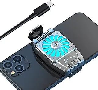 Zurligi Mobile Cooling Fan, Phone Cooler Cooling Fan for Mobile Phone Gaming Cooler Bracket, Smartphone Cooler Radiator Refrigeration Fan Cooling, 7cm-10cm Adjustment with USB Cable(Silver)