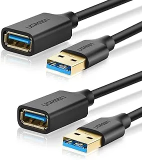 UGREEN USB Extension Cable USB 3.0 Extender Cord Type A Male to A Female Compatible for Playstation, Xbox, USB Flash Drive, Card Reader, Hard Drive,Keyboard, Printer, Scanner, Camera - 2 Pack 1Meter