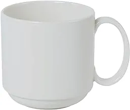BARALEE PORCELIAN CERAMIC SIMPLE PLUS WHITE STACKABLE MUG, 091623A, 250 CC (8 1/2 OZ), PACK OF 6, Coffee Mug, Tea Mug, Milk Cups, Mug Set, Cup Set, Coffee Cups, Tea Cups