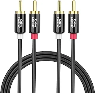 RCA Cable,CableCreation 6FT 2RCA Male to 2RCA Stereo Audio Cable Gold-Plated Compatible with Speaker, AMP, Turntable, Receiver, Home Theater, Subwoofer, Double Shielded/2M