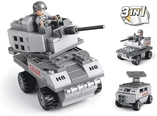 Sluban Army Series - Armored Vehicles 3in1 Building Blocks 110 PCS with Mini Figurese - For Age 6+ Years Old