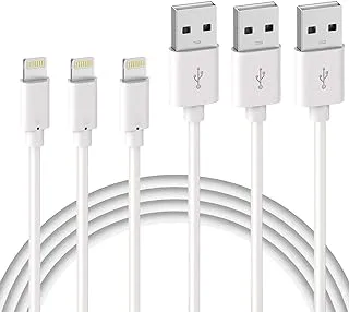 iPhone Charger Cable, [MFi Certified] Lightning Cable 3PACK 6FT USB A to Lightning Fast Charging Cord Data Transfer Wire Compatible with iPhone 14 13 12 11 Pro Max XS XR X 8 7 6 Plus SE iPad, White