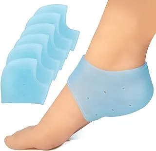 Sumiwish Heel Support for Plantar Fasciitis, 6 PCS Thick Heel Sleeves, Silicone Heel Protector Pads, Heel Cushion for Bone Spur and Heel Spur Pain Relief, Cracked Heels (Blue)