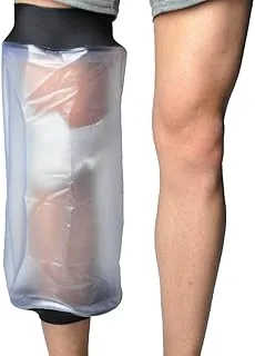 Knee Cast Cover for Shower Waterproof Bandage Cast Protector for Knee Replacement Surgery, Wound, Burns Watertight Protection Reusable,Fit knee Thigh Circumference 11.8