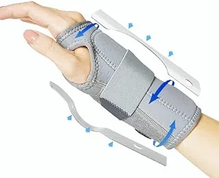 Wrist Brace for Carpal Tunnel - Adjustable Wrist Support Brace with Splints Right Hand - Hand Support Removable Metal Splint and to Help Night Sleep Relieve and Wrist Pain, Sports (Medium, Left Hand)