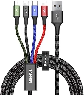 Baseus Multi Charger USB Data Cable iP Micro USB Type-C 3in1Charging Cable 3.5A Fast Charging Data Cables (Multi-coloured)