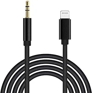Aux Cord for iPhone, Apple MFi Certified Lightning to 3.5mm Aux Cable for Car Compatible with iPhone 12 11 XS XR X 8 7 6 iPad iPod to Car Home Stereo Speaker Headphone, 3.3FT Black