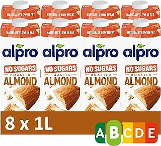 Alpro Almond No Sugars Plant-Based Long Life Drink Vegan & Dairy Free,1L (Pack of 8)