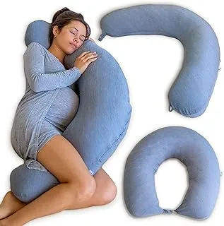 PharMeDoc Crescent Pregnancy Pillows - Body Pillow - Dark Grey Cooling Cover