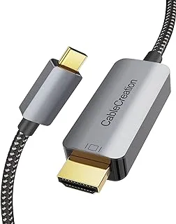 CableCreation USB C إلى HDMI Cable 3FT، 4K 30hz Type C إلى HDMI Cord Thunderbolt 3/4 متوافق، كابل HDMI مضفر من النايلون للمكتب المنزلي، MacBook/Pro/Air، iPad Pro