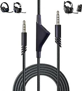 YARENKA Replacement Astro A10 A40 Headset Cable - 2.0M A10 Volume Cable Cord Compatible with Astro A10/A40 Gaming Headsets Xbox One PS4 PS5 Controller Headphone Audio Extension Cable 6.5 Feet Black
