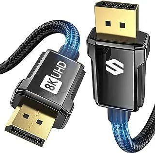 Silkland 8K Displayport Cable 1.4 2M 8K@60Hz, 4K@144Hz, 2K@240Hz, Displayport 1.4 Cable HBR3 32.4Gbps, HDR, DSC 1.2, HDCP 2.2, DP Cable 1.4 for Gaming Monitor, PC, Graphics Card DP to DP Cable 2Meter