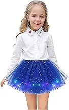 Goodern Girls LED Ballet Skirt Magic Light Skirt Luminous Party Tulle Ballet Skirt Little Girls Layered Tulle Tutu Skirt Costumes Girls Tutu Skirts for Girls Birthday Party Dress up Ramadan Gift