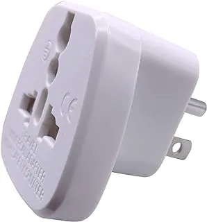United States/Canada Type B Adaptor Plug with Flat Blades/Round Grounding Pin and Safety Shutter, KSA/UAE/EU/DE/UK/Italy/Swiss/Indian Plug Suitable to 3 Pin US/CA Socket (1 Piece)