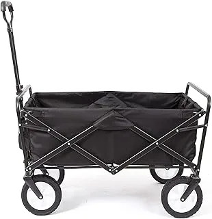 SKY-TOUCH Garden Cart Folding Trolley Cart Outdoor Wagon Collapsible with Removable Fabric Festival Garden Camping Picnic Cart Portable Transport Trailer, Black-new