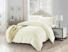 DONETELLA All-Season Bedding Duvet Set- 3 Pcs Single Size, Applique Ruffled Design Duvet Sets for Single Bed - Without Filler (طقم لحاف سرير)
