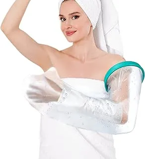 zerone Arm Cast Covers for Shower Adult full Protector Cover Soft Comfortable Watertight Seal to Keep Wounds Dry Bath Arm, Wrist, Finger, Reusable (18Hx25L inch, White)