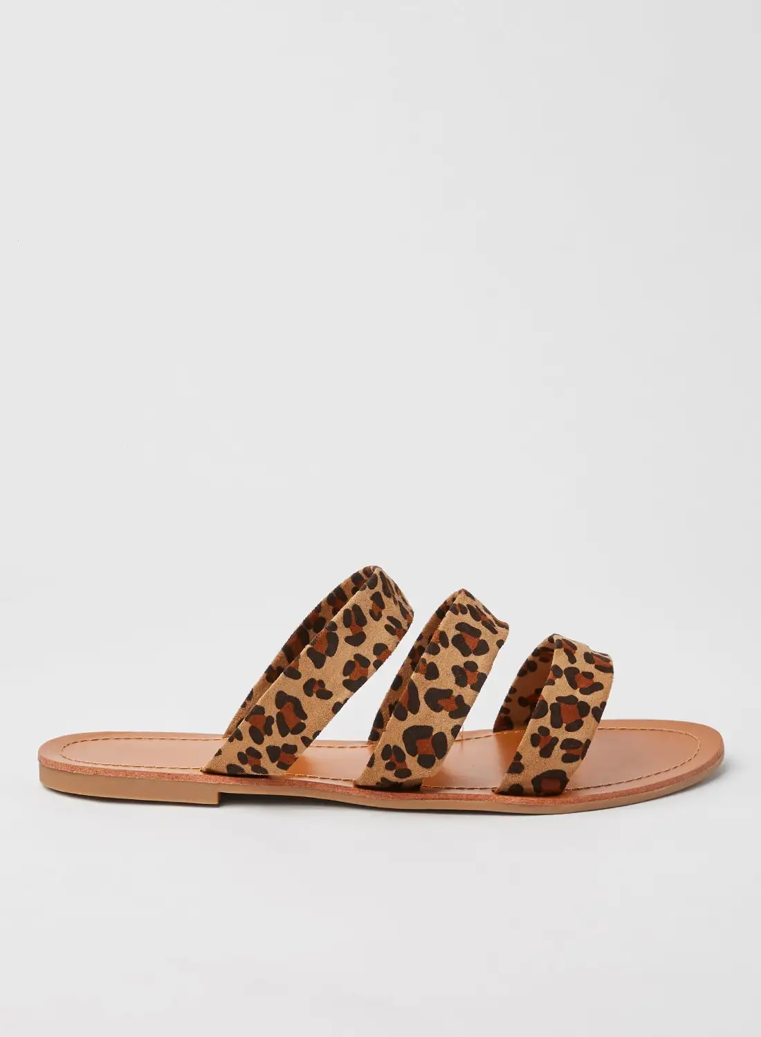 Aila Comfortable Wear Flat Slides Leopard