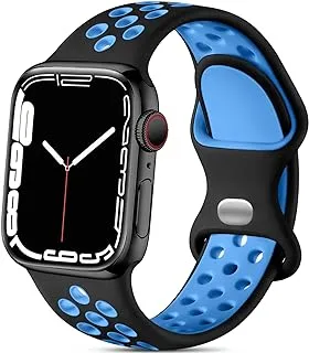 XST Compatible for Apple Watch Band 38mm 40mm 41mm 42mm 44mm 45mm, Air Holes Design Soft Silicone Sport Strap Compatible with iWatch SE Series 8/7/6/5/4/3/2/1 Multi Color