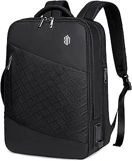 Arctic Hunter 3 in 1 Expandable Backpack 18 inch Water Resistant Travel Business Laptop Bag for Unisex with Built in USB and Headphone port, B00345 (Black PU)