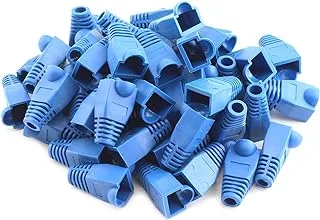 RuiLing 100PCS Blue CAT5E CAT6 RJ45 Ethernet Network Cable Strain Relief Boots Cable Connector Plug Cover