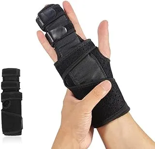 Trigger Finger Splint Finger Brace – Comfortable Finger Splints Adjustable Aluminium Finger Straighter for Bent Mallet or Arthritic Finger Joints, Fits Man & Woman (Left)