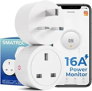 【Electricity Statistics】Smart WiFi Plug with Memory Functions, 16A Smart Plug 2PCS, Remote/Voice Control, Timer Function, Mini Socket Compatible with Alexa,Google Home, No Hub Required
