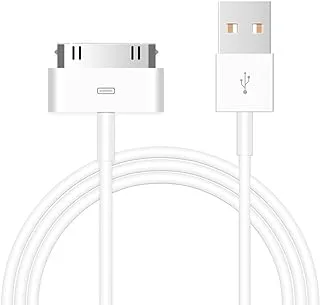 1-Pack 30-Pin Charger Cable Compatible for Old iPhone 4 4S 3G 3GS, iPad 1 2 3, iPod Touch, iPod Nano USB Fast Charge & Sync Charging Cord