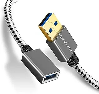 كابل تمديد CableCreation بطول 3.3 قدم USB 3.0، سلك تمديد USB ذكر إلى أنثى للواقع الافتراضي، بلاي ستيشن، إكس بوكس، لوحة المفاتيح، الطابعة، الماسح الضوئي، رمادي فضائي 1 متر