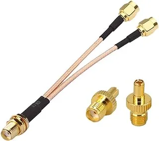 RedYutou SMA Female to Dual SMA Male Cable plitter Combiner SMA Connector 6-inch (15cm) +2pcs SMA Female to TS9 Male Adapter (not Applicable to TV)