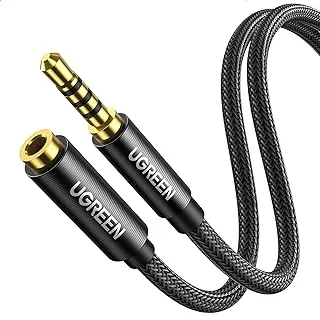 UGREEN 3.5mm Aux Extension Cable Male to Female Audio Cable Headphone Extension Stereo Cable 3.5mm jack Aux Extender Compatible For iPhone,iPad,Tablets,Laptop,Smartphone,Speaker,etc - Black (1Meter)