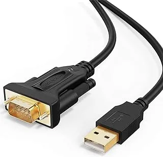 محول CableCreation USB إلى RS232 (شرائح FTDI)، كابل محول تسلسلي RS-232 ذكر DB9 بطول 3 أقدام لأنظمة التشغيل Windows 10 و8.1 و8,7 وVista وXP و2000 وLinux وMac OS X 10.6 وما فوق، 1 متر / أسود