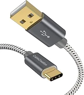 CableCreation USB A إلى USB C Cable 6FT، كابل USB مضفر إلى USB C، كابل USB A إلى C كابل شحن سريع 3A 60W 480Mbps بيانات متوافق مع MacBook Air Pixel Galaxy S23 S22 S21، إلخ 2M Space Gray